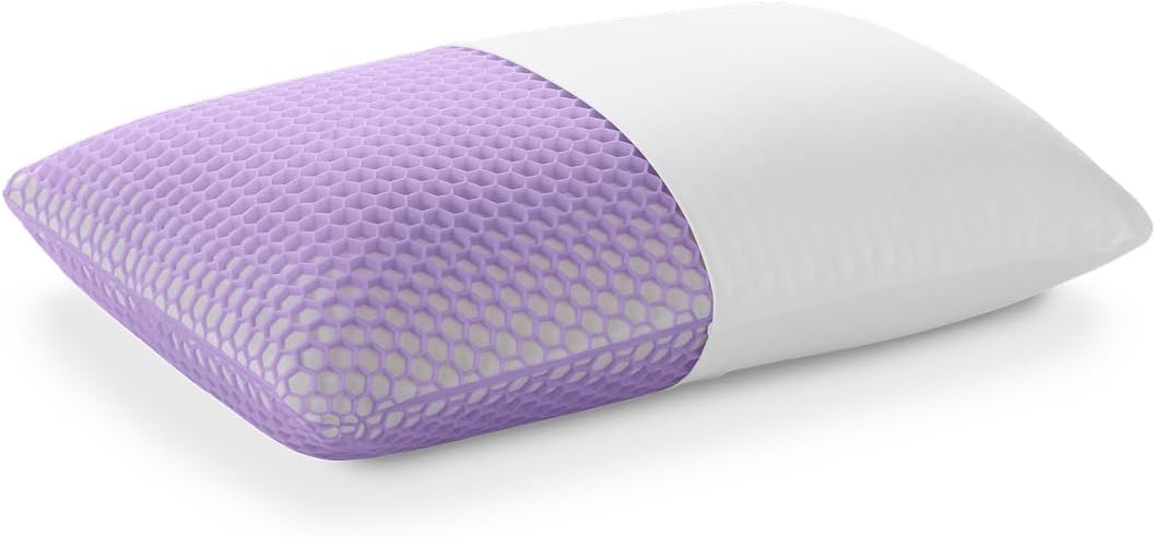 Purple Harmony Pillow – Talalay Latex Foam Cooling Pillow for Combo or Side Sleepers, 360º Hex GelFlex Grid for No-Pressure Support and Luxurious Weightless Feel - Standard, Medium Feel, Tall Height