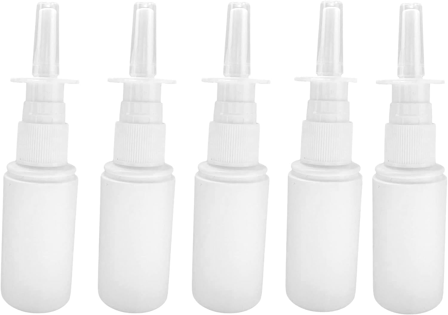 5-Pack 30ML/1oz Plastic Nasal Spray Bottle Mist Sprayer - Empty Refillable Pump Sprayer Fine Mist Sprayers Atomizers for Nasal Cleanser & Saline Applications