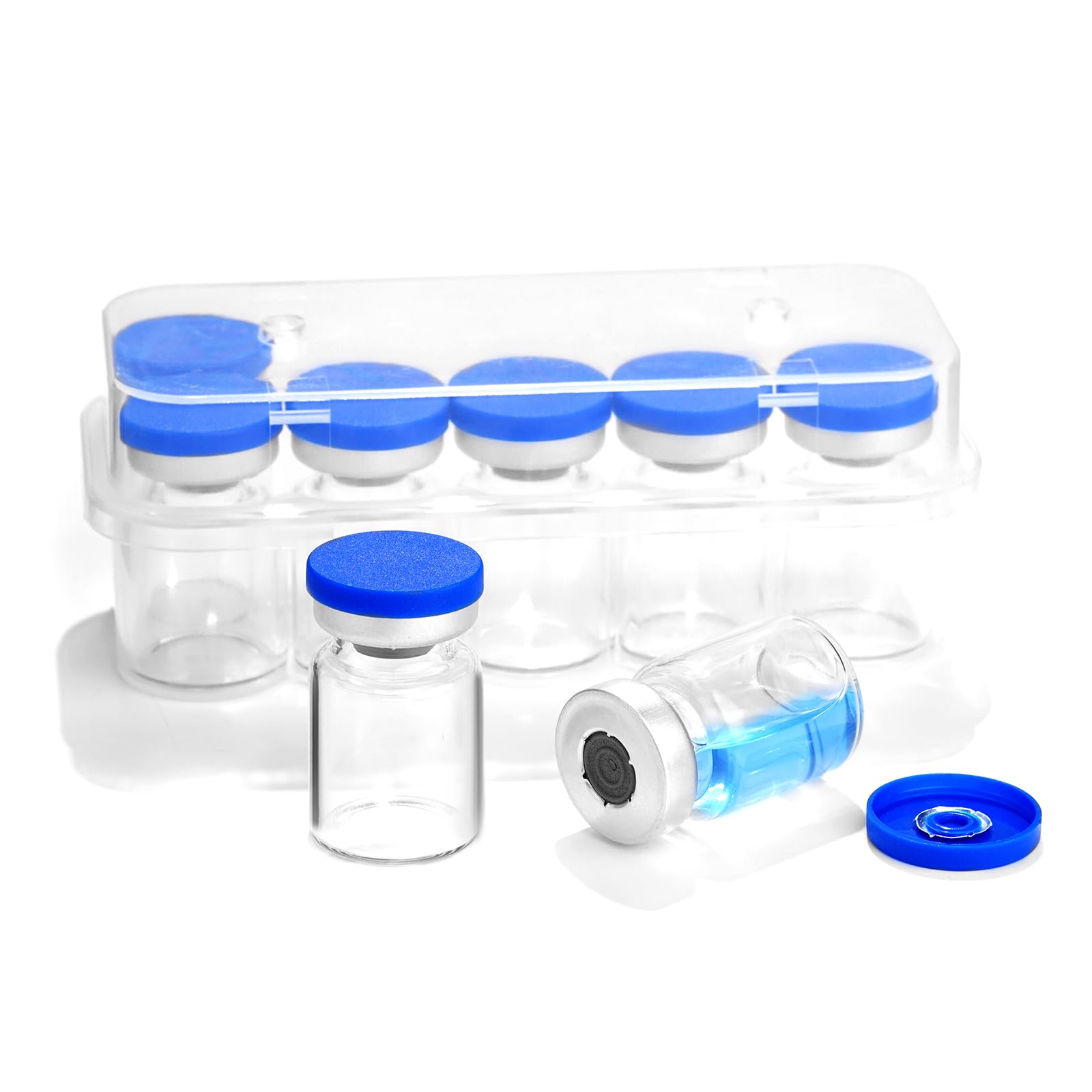 5ml Sterile Vials with Self Healing Injection Port and Sealing Cap, Glass Sterile Vials for Injections 20 Pack (Empty Vial, No Liquid)
