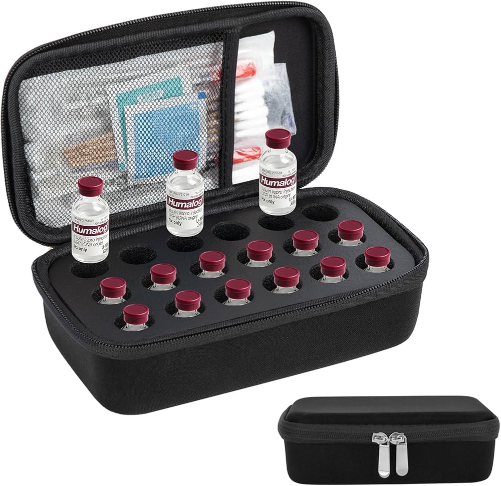 6-Pack Peptide Case for Fridge - 88 Slot (4×10 + 2×24 Slots) Refrigerator Vial Holder (3mL Vial Storage) Organizer Set for Insulin, Semaglutide & Peptide Bottles - Semi-Transparent