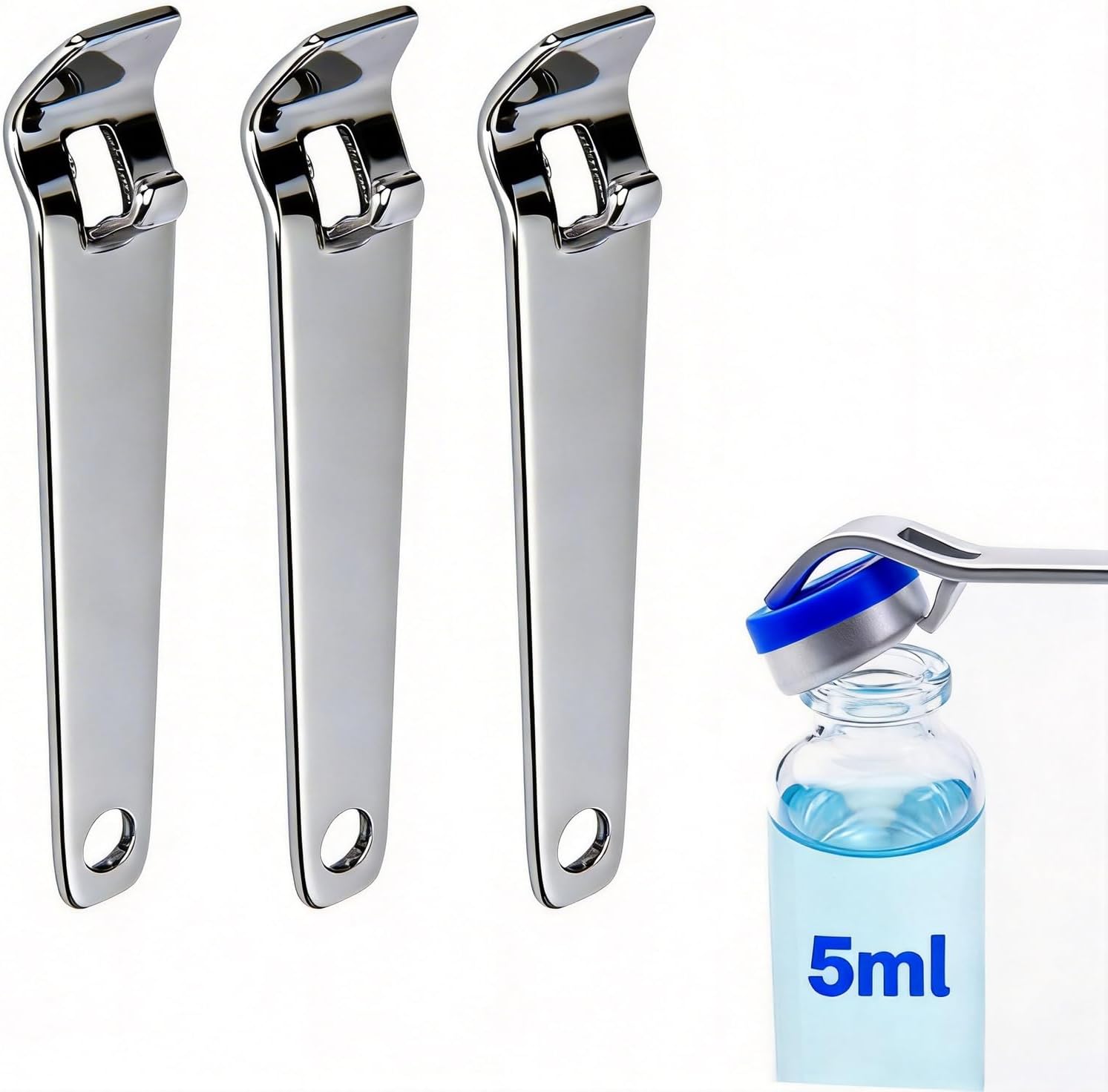 3 Pack Stainless Steel Vial Opener, Professional Ampoule & Bottle Decapper Tool for Botox, Peptide Vials and Oral Liquids, Portable Nurse Opening Tool for Pharmacy, Lab and Home Use